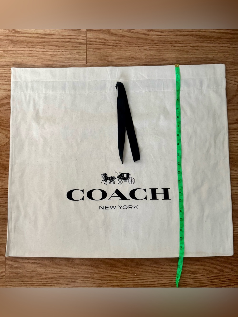 Authentic Coach Large Canvas Dust Bag in Cream with Black Logo 21 x 24 NEW
